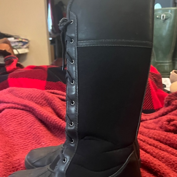 Clarks Snow Boots New Women Knee High Faux Fur Lined Shoes Sz 7.5 Winter black - Picture 3 of 9